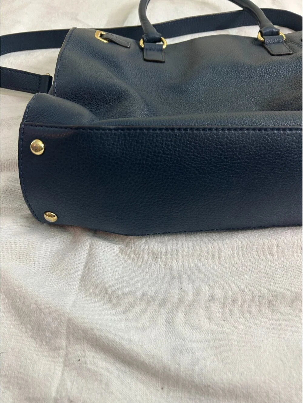 Michael Kors Hamilton Navy Blue Leather Satchel Bag With Matching Wallet Set